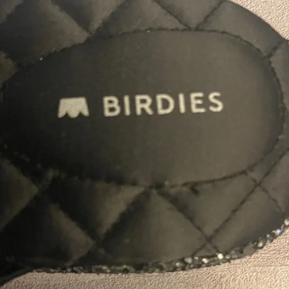 Birdies Swan Jeweled Gunmetal - Black Sparkle Embellished Mules- Size 10- - Picture 2 of 10